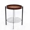 Deck Table cognac leather,Carerra,Black